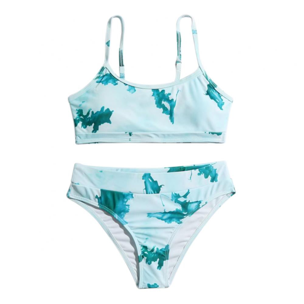 Escupir Avanzado ayuda Girls Spaghetti Strap Bikini Bathing Suits Two Piece Swimsuits Adjustable  Strap Tie-dyed Bikini Set Quick Dry Swimwear - Walmart.com