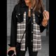 thumbnail image 5 of Chaqueta Vaquera Estilo Boyfriend, Informal, de Larga, con Botones y Bolsillos, para Mujer Negro XL, 5 of 9