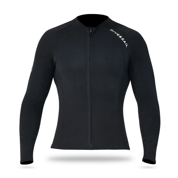 2mm Neoprene Men Women Diving with Front Zipper Wetsuits Jacket Long  Sleeves Wetsuit for Snorkeling Diving Surfing Sports Swimming Men 3XL 