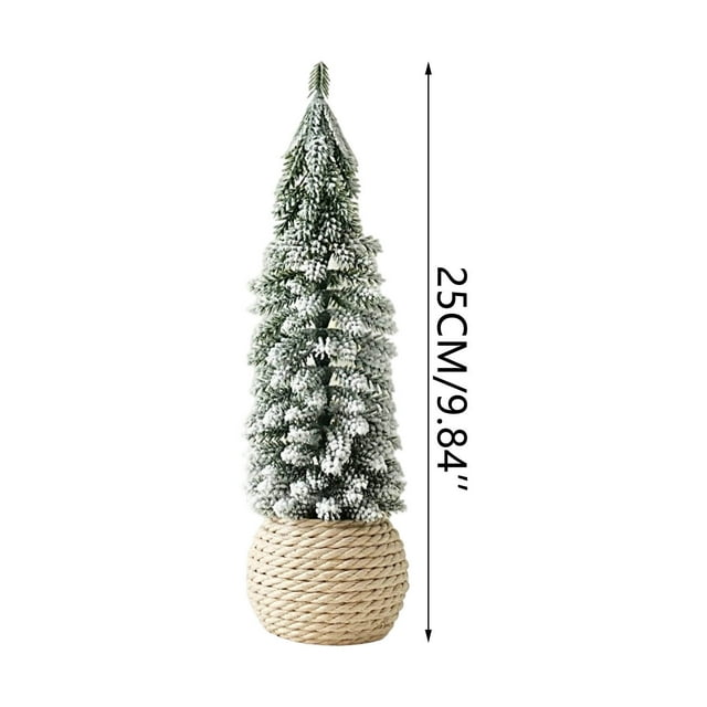 Christmas Tree Decorations,Mini Flocked Snow Covered Cedar Tabletop Christmas Tree for Desk Mantel