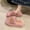 Pink, variant on Zunfee Cozy Pink Faux Faux Fur Slide Sandals for Women - Open-Toe Plush Slides with Metallic Buckle, Comfortable Indoor Outdoor Casual Footwear,Size 40
