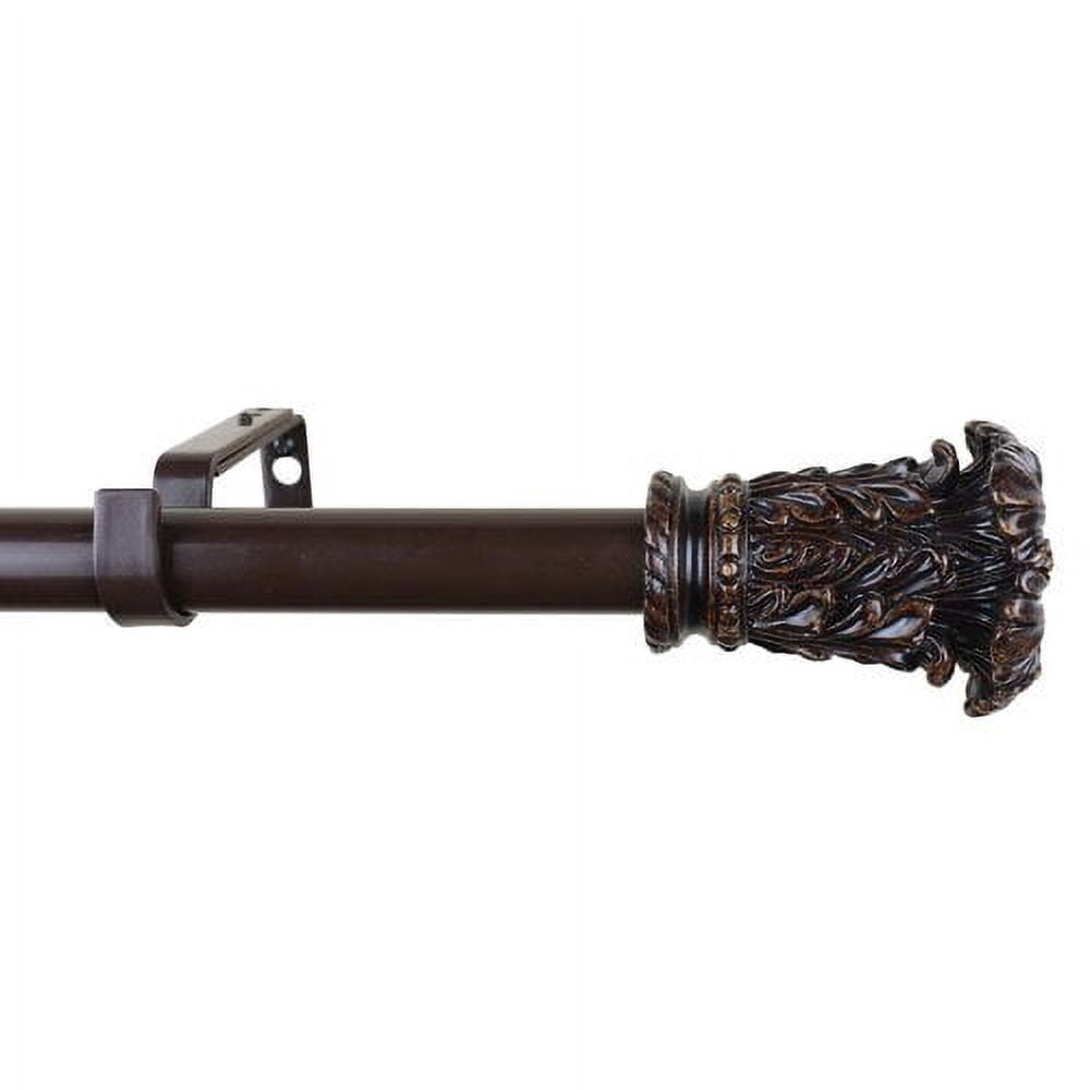 Urbanest Adjustable Single Curtain Rod Set Gilded Chilton Finials – 1 - Inch Diameter, With French White Rod, 48–84 Inches