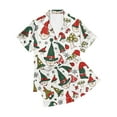 thumbnail image 5 of Cavosen Christmas 2 Piece Lounge Set Women Shorts Pajamas Xmas Cute Santas Print Sleepwear Outfits with Pocket Button down Collared Short Sleeve Shirt Pants Nightwear Soft Comfortable Pjs, 5 of 6