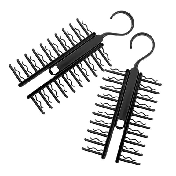 2pcs Closet Tie Organizer Belt Holder Belt Tie Hanging Rack Scarf Storage Hanger