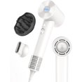 thumbnail image 1 of Negative Ionic Hair Dryer with 110,000 RPM Brushless Motor - High-Speed Lightweight Blow Dryer for Travel & Home Use, Fast Drying Low Noise Hair Drier with Nozzle & Diffuser, White, 1 of 7