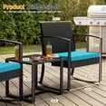 thumbnail image 7 of Homall 3 Pieces Outdoor Rocking Chairs, PE Rattan Chairs with Cushions and Coffee Table Conversation Set, 7 of 7