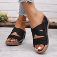 thumbnail image 7 of Bkhluea Women Wedge Slide Sandals Star Cutout Embroidered Shoes Comfortable For Casual Home Travel Daily Outdoor Activities, 7 of 7