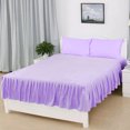 thumbnail image 3 of Unique Bargains Polyester Ruffled 14" Drop Bed Skirt Twin Purple, 3 of 8