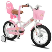 JOYSTAR Little Daisy 14 Inch Kids Bike for 3 4 5 Years Girls with Handbrake Children Princess Bicycle with Training Wheels Basket Streamer Toddler Cycle Bikes White
