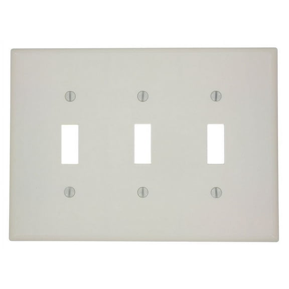 Leviton 80511-A Almond Midway Three Gang Toggle Light Switch Wall Plate