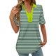 thumbnail image 1 of Tops Cortos para las Mujeres Blusas Impresas Manga Corta Turndown Collar Camiseta, Tops de Blusa para las Mujeres Casual, 1 of 5