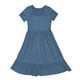 thumbnail image 4 of Vestido informal de playa con cuello cuadrado y pliegues en línea A para mujer - Tejido transpirable, estilo versátil, sandalias/zapatillas deportivas - Tallas S-XL para vacaciones, 4 of 4