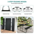 thumbnail image 5 of Patiojoy Indoor & Outdoor Folding Picnic Table with Bench Seat Heavy Duty Portable Camping Table Set for Camping Dining BBQ Black, 5 of 8