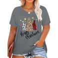 thumbnail image 2 of XDZJLR T-Shirts de Noël Mignons pour Femmes Grande Taille Imprimé de Noël Ample Col Rond T-Shirt Haut Graphique des Fêtes Confortable Tenue Décontractée Gris TG, 2 of 3