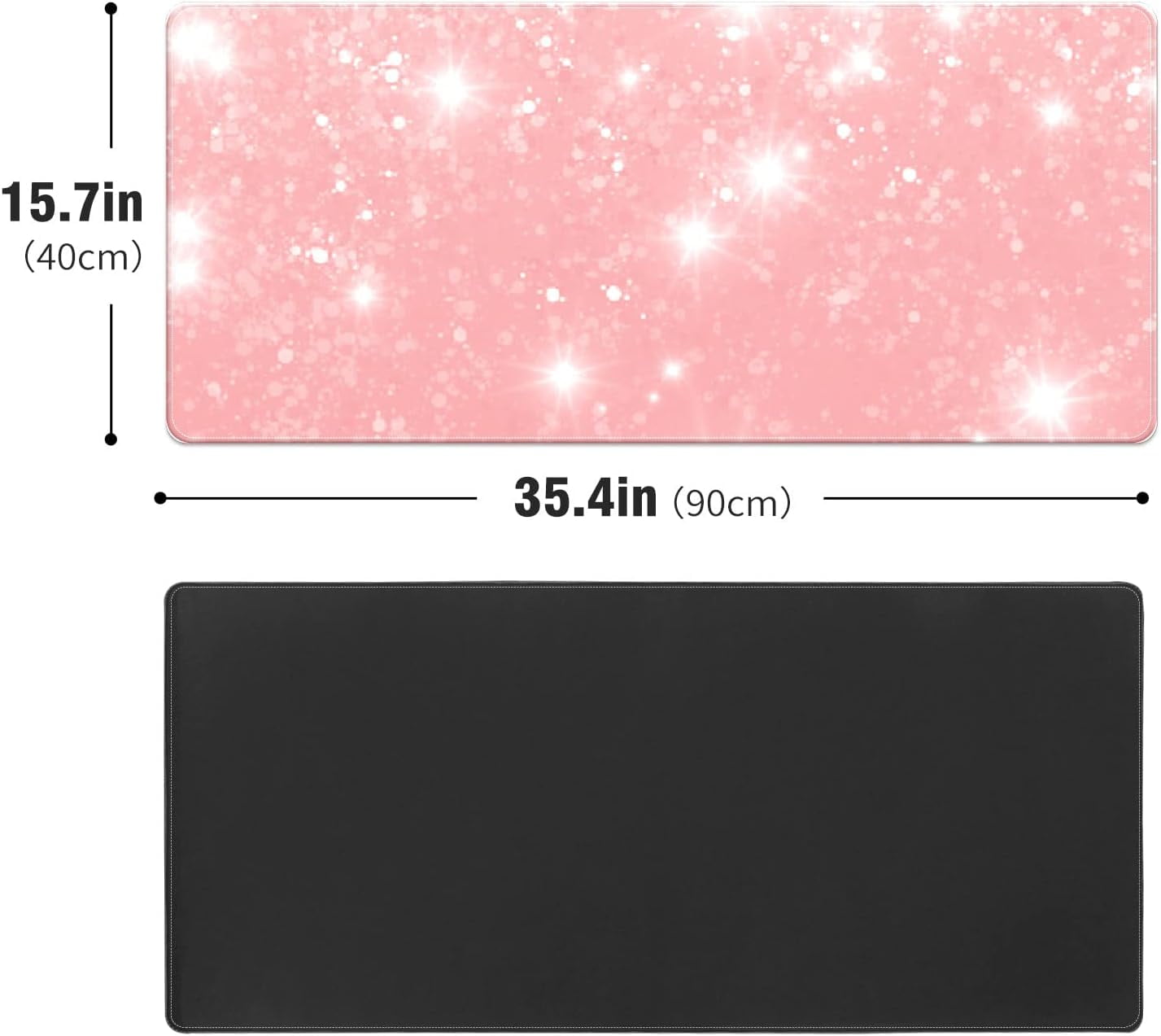 Pink Shiny Rose Gold Desk Mat, Desk Accessory, Cute Workspace, Trendy Workspace, Trendy, 35.4x15.7in Large Gaming Mouse Pad, Cute Desk Topper, Pretty Desk Pad