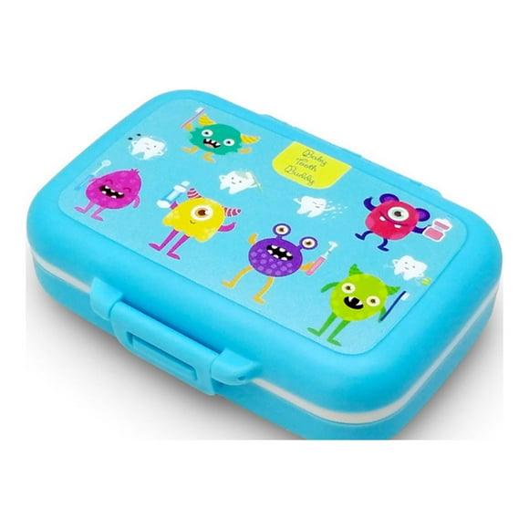 Graflsoa Blue Baby Tooth Keepsake Box with Hair Storage, Waterproof First Haircut & Tooth Holder, Cute Baby Shower Gift, Compact & Durable PP Material