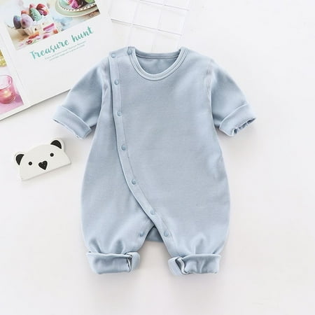 

DancePeanut Newborn Baby Romper Things Clothing Solid Color Baby Bodysuit Casual O Neck Jumpsuit
