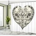 thumbnail image 5 of Ambesonne Colorful Shower Curtain, Twin Heart Design, 69"Wx84"L, Black Cream, 5 of 5