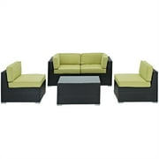 Camfora 5 Piece Sectional Set in Espresso Peridot