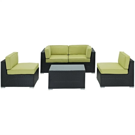 Camfora 5 Piece Sectional Set in Espresso Peridot