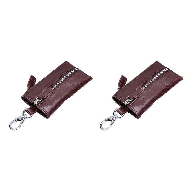 Minnieouse Cartera de cuero Llaves Monedero Llavero Tarjeta de crédito Bolsillo Mujeres Hombres Café Café 2piezas Minnieouse CBP315756
