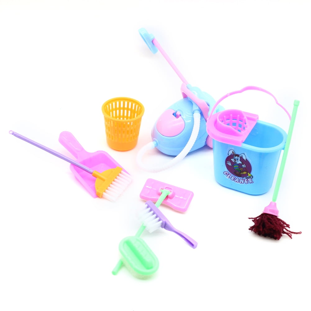 toy broom and vacuum set