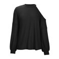 thumbnail image 4 of gakvbuo Clearance Items All 2022!Sweaters For Women Fall Fashion 2022 Pullover Sweatshirts Women Casual Long Sleeve Loose Solid Round Neck Medium And Long Tops Sweatshirts Women Blouse, 4 of 6
