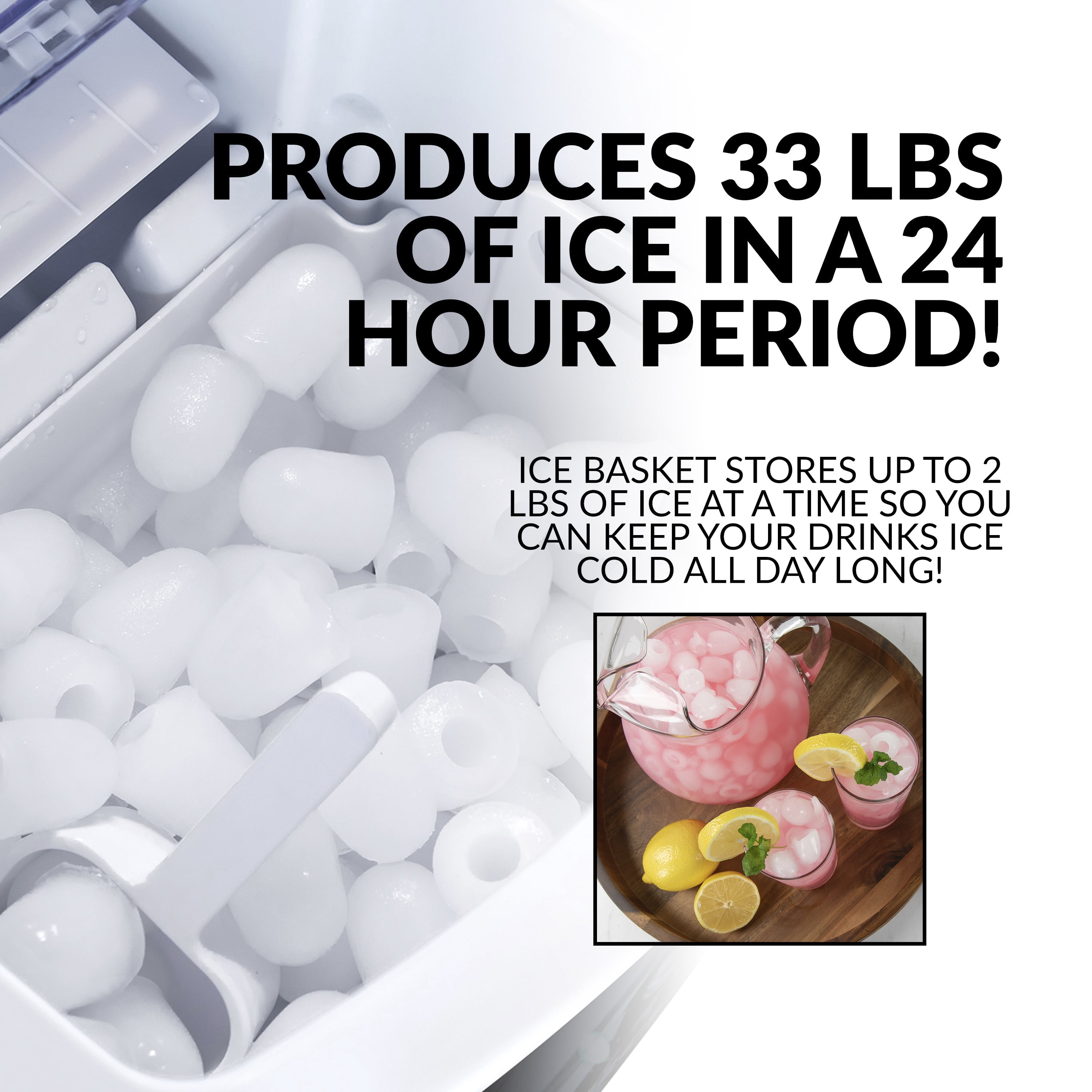 Igloo ICEB33BS Large-Capacity Automatic Portable Electric Countertop Ice Maker Machine