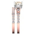 thumbnail image 3 of Clara Pucci 18K Rose/White Gold 2.94 Natural Morganite Engraveable Engagement Ring + Wedding Band Set, 3 of 7