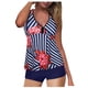 thumbnail image 1 of Gibobby Conjunto de Bañador Sexy Top Piece Tummy con traje de baño Bañador Mujer Dos pantalones cortos Traje de baño Control Tankinis Set(Azul,CH), 1 of 4
