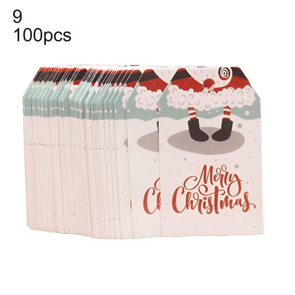 CCOCC Unique Pattern Paper Gift Labels Set of 100 Eco-Friendly Christmas Tags for Hanging Xmas Ornaments Christmas Tags for Gifts Christmas Gift Tags