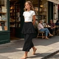 thumbnail image 7 of BADHUB Girls Ruffle Elastic Waist Wide Leg Loose Fit Pants Baggy Casual Trendy Streetwear Y2k Skorts Pants Black 9 Years, 7 of 7
