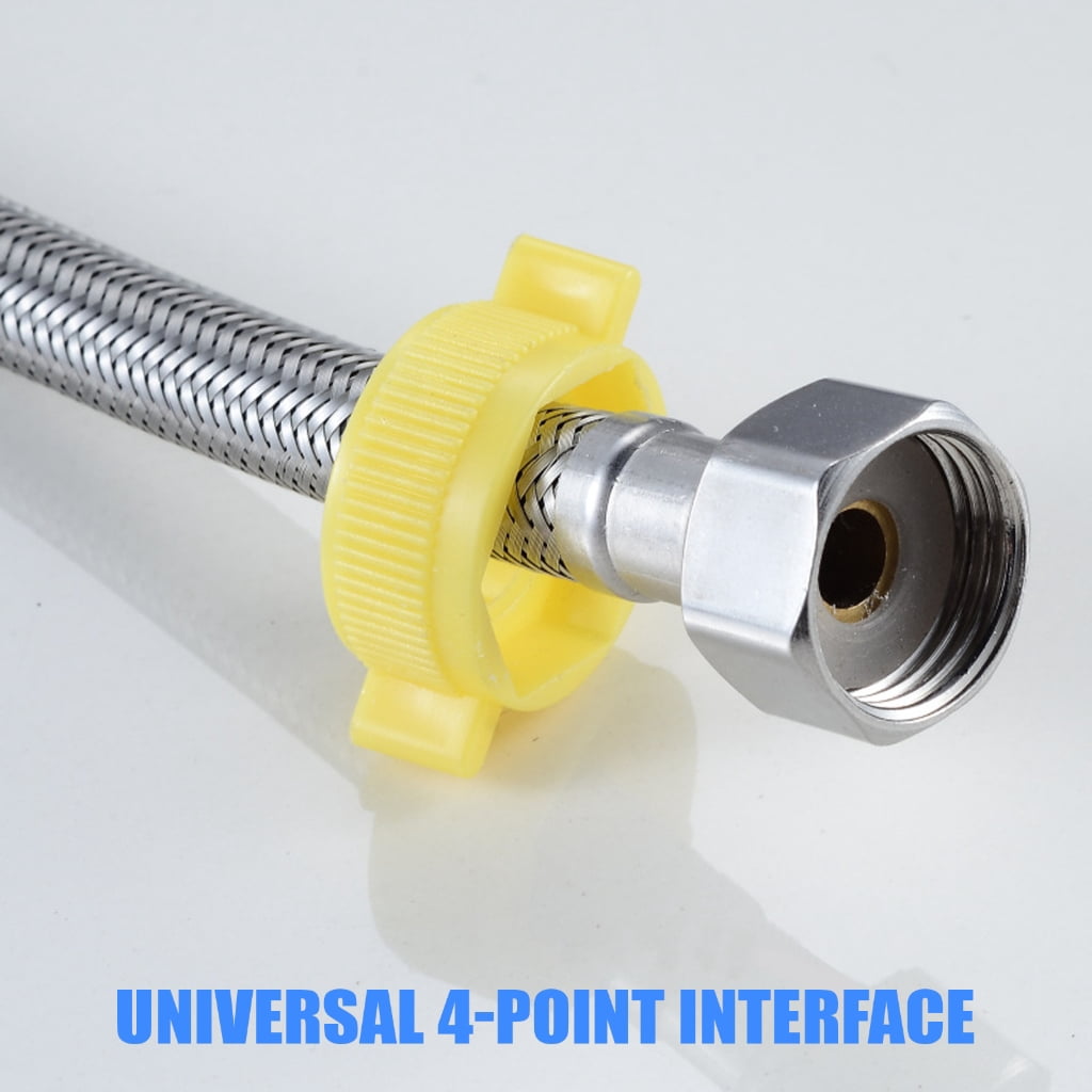 WINDLAND 304 Stainless Steel Water Heater Connections Hose with 4 Point Internal External