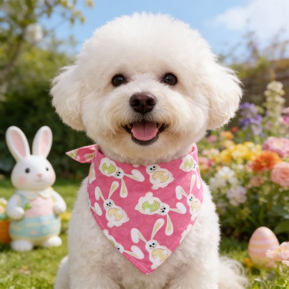 Wooowa Easter Festive Pet Egg Bandana, Cat Dog Triangular Bib, Cute Holiday Photo Prop for Easter Party & Home Decor