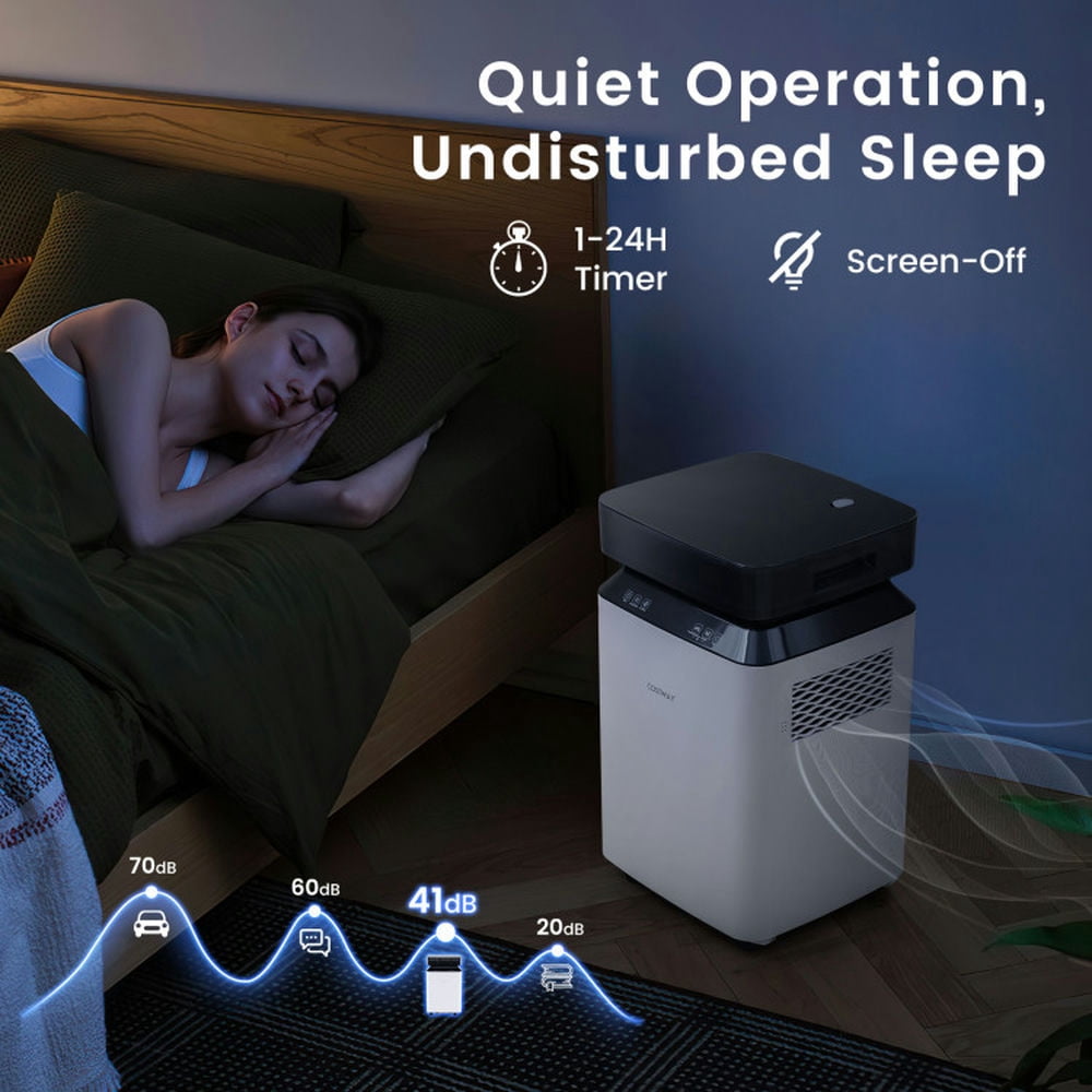 Topcobe 90 Pint 4500/6000 Sq. Ft Dehumidifier with Continuous and Auto Mode for Home Dorm
