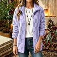thumbnail image 6 of Mooqilaa Women's Fleece Jackets, Long Sleeve Stand up Collar Lightweight Zip up Warm Outerwear with Pockets Purple Size 2XL, 6 of 8