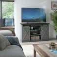 thumbnail image 2 of Twin Star Home Terryville Barn Door TV Stand for TVs up to 60", Dark Gray, 2 of 10