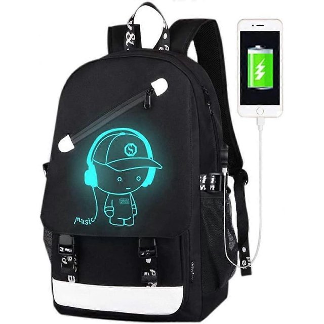 Mochila ZHAOCHENG luminosa de anime para niños 15,6 pulgadas con puerto de carga USB