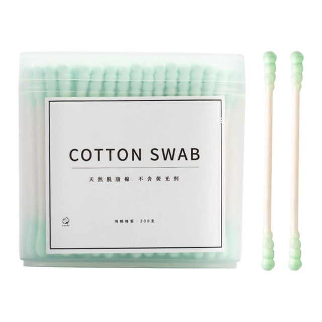 Bastoncillos De Algodón De Doble Punta, Bastoncillos De Algodón De Limpieza De Belleza Para Viajes De SPA, Salón Verde, 200 Uds. verde 200 piezas