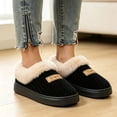 thumbnail image 6 of Knivor Unisex Corduroy House Slippers for Women Men Fuzzy Cuff Fleece Lined Closed Heel Platform Non Slip Warm Indoor Light‑Outdoor House Slippers, 6 of 9