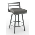 thumbnail image 1 of Amisco Derek 30.75" Polyester Swivel Bar Stool in Heather Light Gray/Glossy Gray, 1 of 4