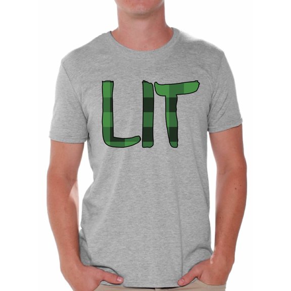 Awkward Styles Christmas Shirts for Men Xmas Plaid Lit T-Shirt