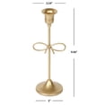 thumbnail image 3 of Home Decor Collection Sterling & Noble Home Gold Metal 9.06" Taper Tabletop Indoor Candle Holder, with Bow Accent, 3 of 16