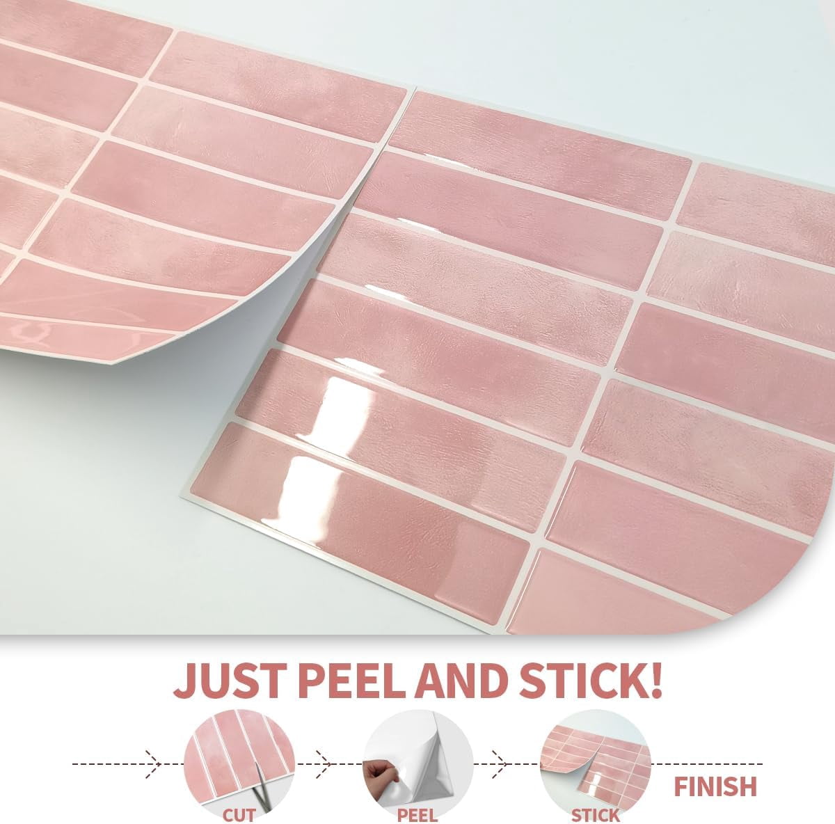 Peel and Stick Backsplash Wall Tiles,Self-Adhesive,Oil Proof,Waterproof, Removable Wall Panels for Kitchen & Bathroom,Modern Design, Easy Install (11.4x9 inch,20 Pack)