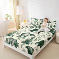 thumbnail image 4 of Manfei Safari Animal Bear Bed Sheets,Rustic Plant Pine King Sheets,Green Beige Sheet Set For Adults,Ultra Soft Home Decor,4 Pieces, 4 of 7