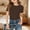 Brown, variant on Girls Summer Slim Fit Ribbed Knit Crew Neck Short Sleeve Tee Top Basic Casual Wear For Kids Short Sleeve Shirt for Girls Tees Kids Tshirts Clothes Summer Tops T-Shirt