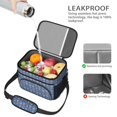 thumbnail image 4 of Football Text Blue Pattern Insulated Lunch Box for Women Men, Medium Leakproof Cooler Bag with Adjustable Strap, 10"x6.7"x8", 4 of 6