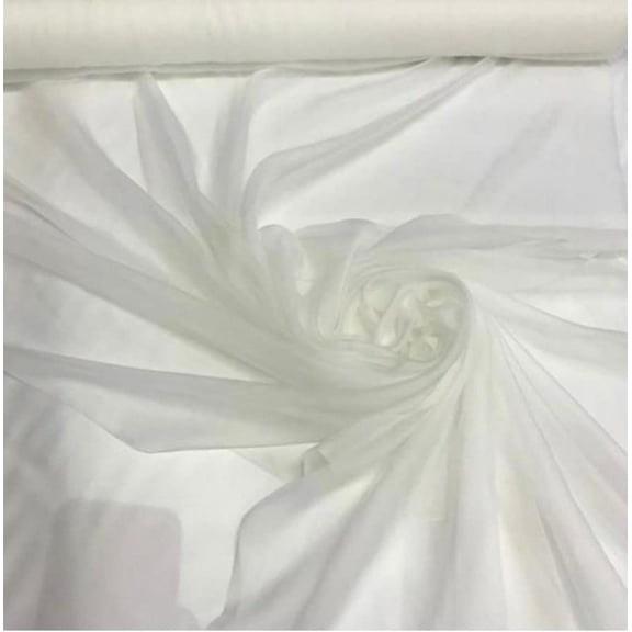 French silk chiffon fabric, 44” wide, sold by the yard. Colors available ivory and black-Black