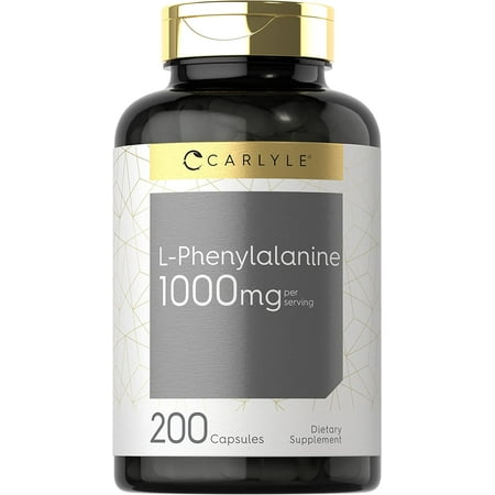 L Phenylalanine 1000mg | 200 Capsules | Free Form Supplement | by Carlyle