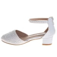 thumbnail image 3 of Badgley Mischka Girls Ankle Strap Dress Shoes. (Toddler Little Kids), White, Size: 3, 3 of 6
